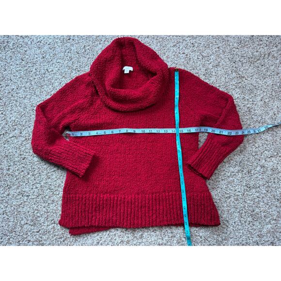 J. JILL Red turtle neck knit sweater size SP/Small Petite - Picture 4 of 10
